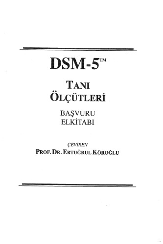 DSM-5 Tanı Ölçütleri Başvuru Elkitabı