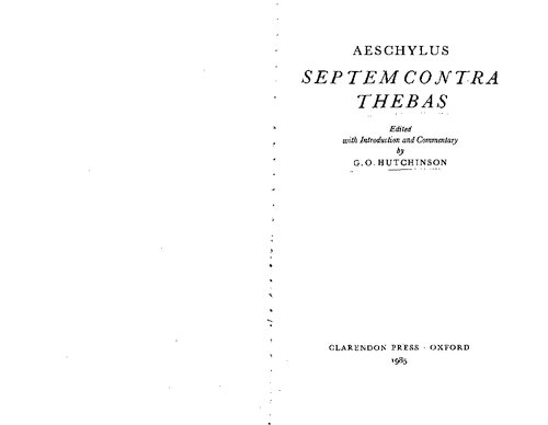 Aeschylus: Septem contra Thebes