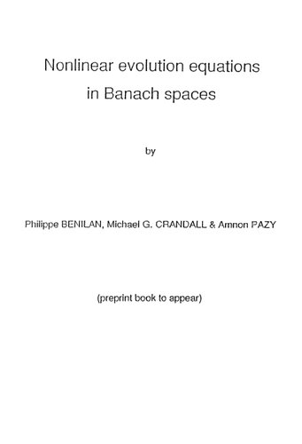 Nonlinear evolution equations in Banach spaces