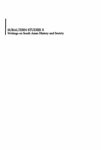 Subaltern Studies: Writings on South Asian History and Society