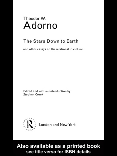 The Stars Down to Earth: the Stars down to Earth and Other Essays on the Irrational in Culture