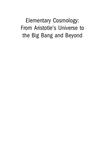 Elementary cosmology: from Aristotle's universe to the big bang andbeyond