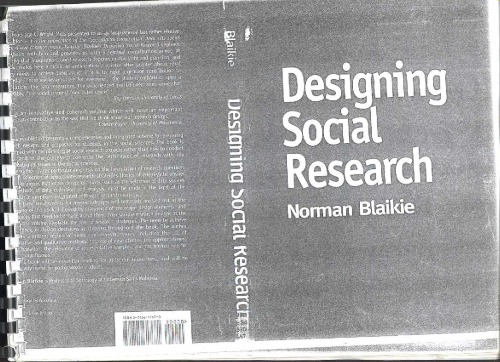 Designing social research: the logic of anticipation