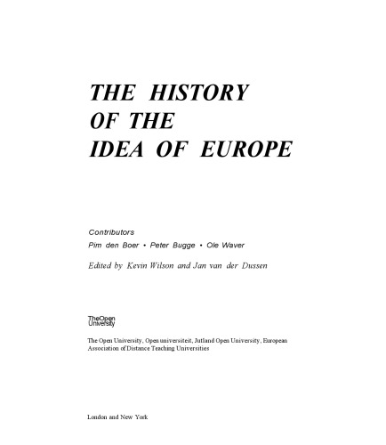 The History of the Idea of Europe