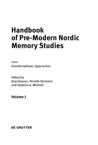 Handbook of Pre-Modern Nordic Memory Studies: Interdisciplinary Approaches