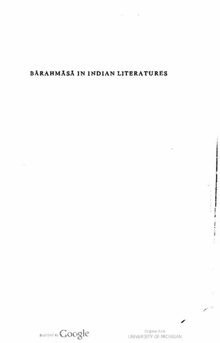 Bārahmāsā in Indian literatures : Songs of the twelve months in Indo-Aryan literatures