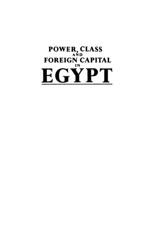 Power, Class, and Foreign Capital in Egypt: The Rise of the New Bourgeoisie