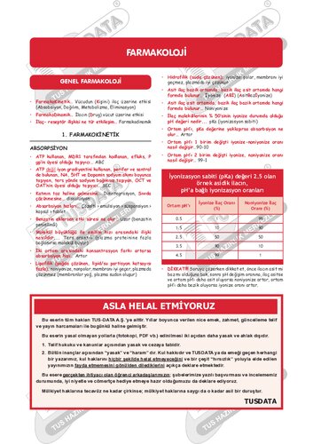 Tusdata 2020 Farmakoloji Hızlı Tekrar