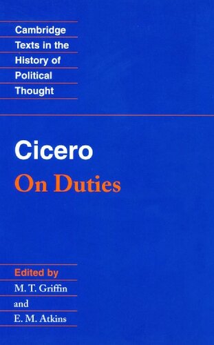 Cicero: On Duties (Cambridge Texts in the History of Political Thought)