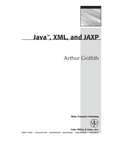 Java, XML, and the JAXP