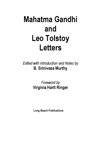 Mahatma Gandhi and Leo Tolstoy letters