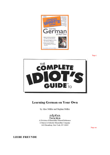 The Complete Idiot's Guide to Learning German on Your Own