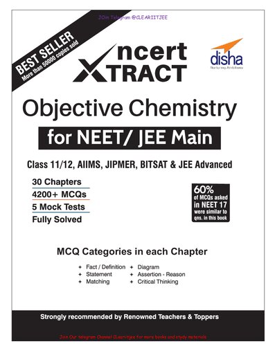 Disha NCERT Xtract errorless Objective Chemistry IIT JEE AIIMS JIPMER BITSAT KVPY NSEC Competitive Engineering Entrance Exams