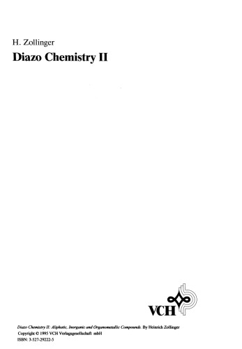 Diazo Chemistry, Vol. 2, Aliphatic, Inorganic and Organometallic Compounds