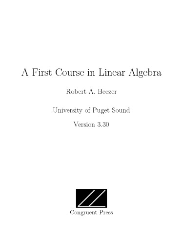 A First Course in Linear Algebra