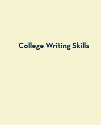 College Writing Skills with Readings