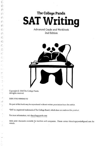 The College Panda SAT Writing Advanced Guide and Workbook