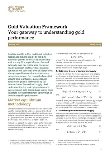 Gold Valuation Framework