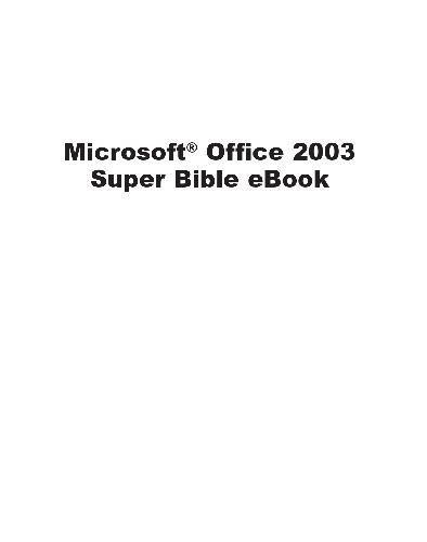 Microsoft Office 2003 Super Bible