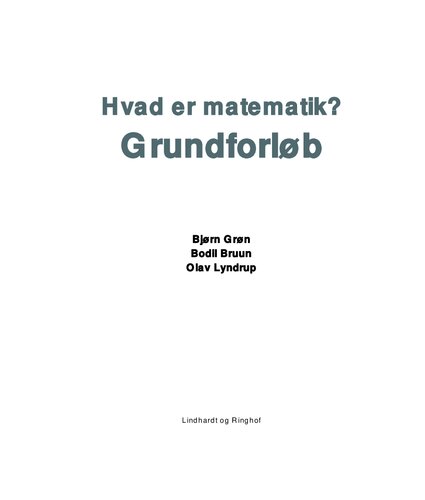 Hvad er matematik? Grundforløb