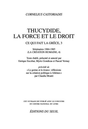 Thucydide, la force et le droit