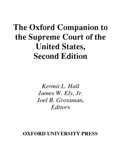 The Oxford Companion to the Supreme Court of the United States