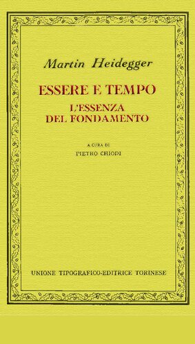 Essere e tempo - L'essenza del fondamento