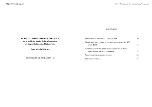 El Instituto de Estudios Peruanos de la ambición teórica de los años sesenta al estupor fáctico ante el fujimorismo