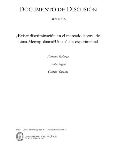 ¿Existe discriminación en el mercado laboral de Lima Metropolitana? Un análisis experimental