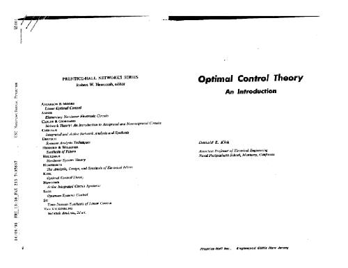 Optimal Control Theory