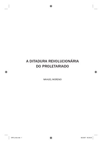 A DITADURA REVOLUCIONÁRIA DO PROLETARIADO