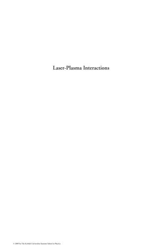 Laser-Plasma Interactions