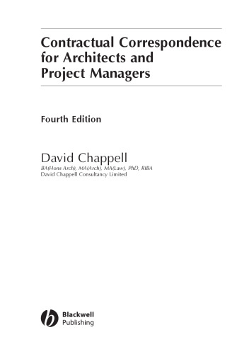 Contractual Correspondence for Architects and Project Managers