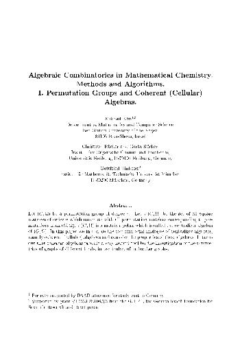 Algebraic Combinations in Mathematical Chemistry: Methods and Algorithms