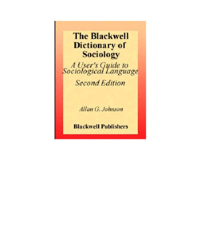 The Blackwell dictionary of sociology: a user's guide to sociological language