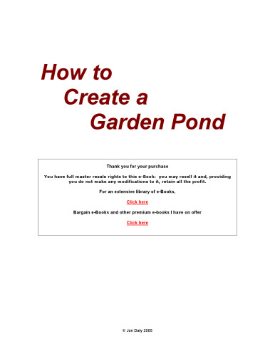 How to create a garden pond