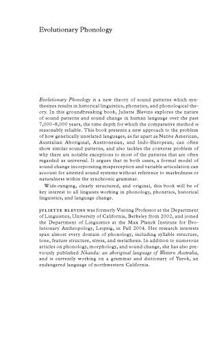 Evolutionary phonology: the emergence of sound patterns