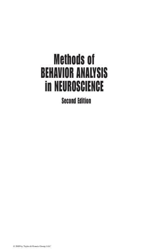 Methods of Behavior Analysis in Neuroscience, 