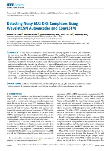 Detecting Noisy ECG QRS Complexes Using WaveletCNN Autoencoder and ConvLSTM