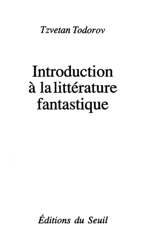 Introduction à la littérature fantastique