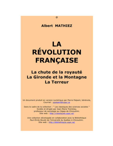 La révolution française 2. La Gironde et la Montagne