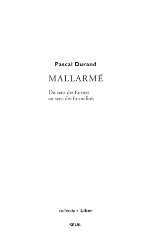 Pascal Durand présente Poésies de Stéphane Mallarmé