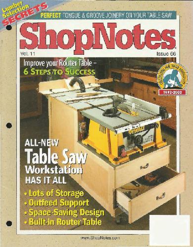 Woodworking Shopnotes 066 - All New Table Saw Workstation