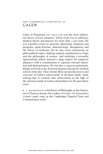 The Cambridge Companion to Galen