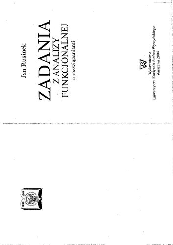 Zadania z analizy funkcjonalnej z rozwiązaniami