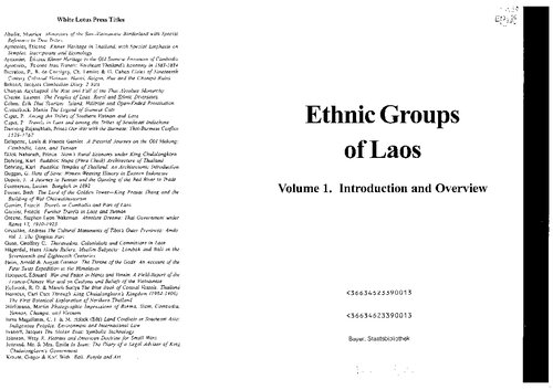 Ethnic groups of Laos, Vol. 1: Introduction and overview