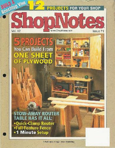 Woodworking Shopnotes 071 - 5 Projects You Can Build From One Sheet Of Plywood