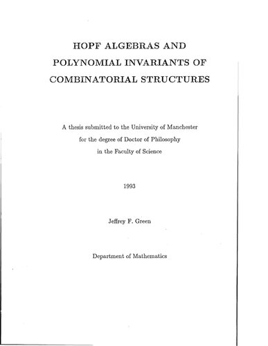 Hopf algebras and polynomial invariants of combinatorial structures