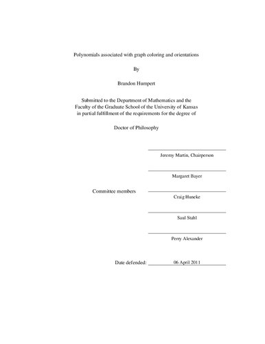 Polynomials associated with graph coloring and orientations