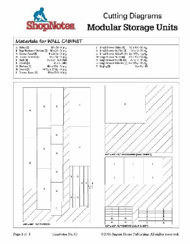 Woodworking Shopnotes 083 - Cutting Diagram - Modular Storage Unit